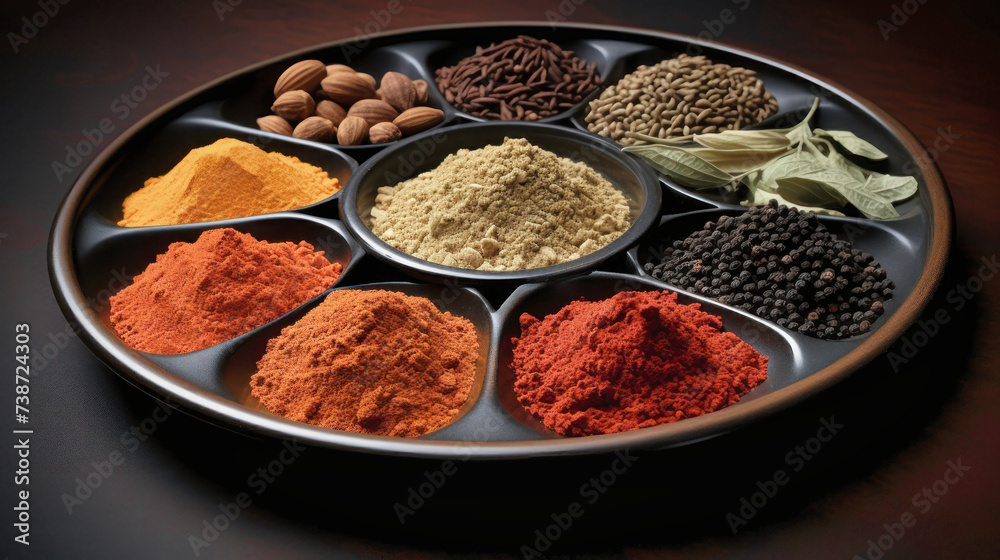 Assorted Spices Tray, Flavorful Herbs and Seasonings for Cooking