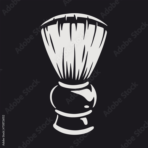 Shaving brush monochrome vintage label