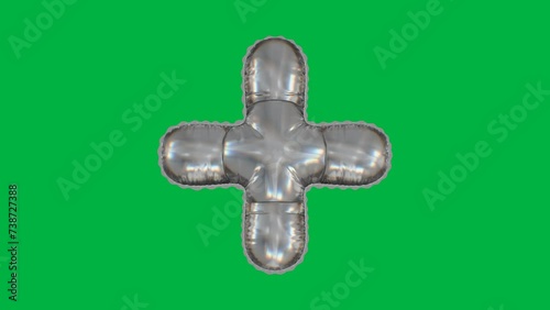 3D Balloon Plus + Symbol/Sign 4K animation in Diamond Glass Texture