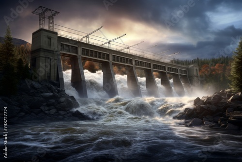 Harnessing waters power. hydroelectric dams, tidal turbines, and wave converters photo