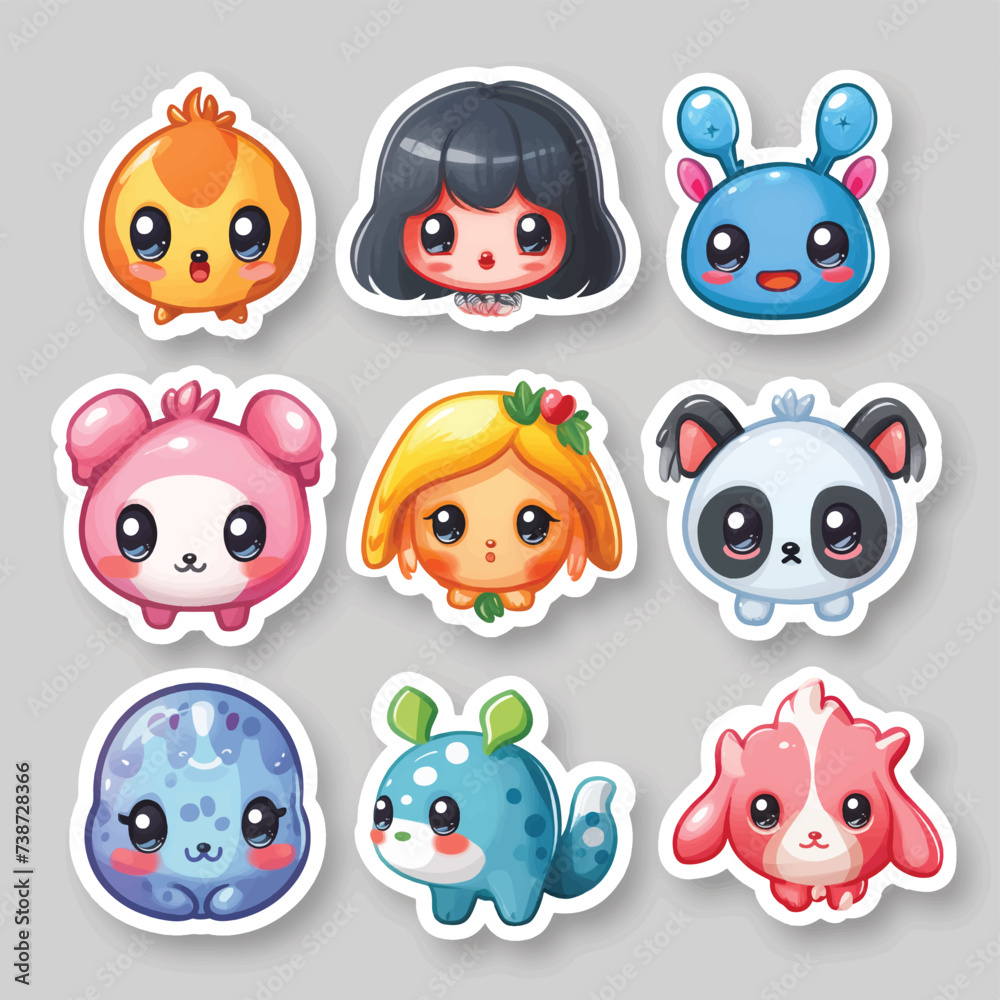 set of funny cartoon animals set of funny cartoon animals