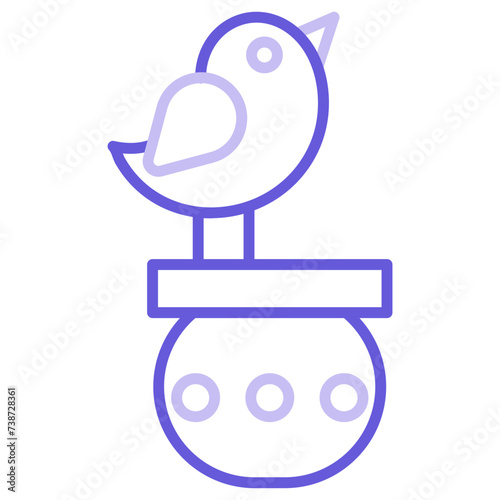 Bird on Flower Pot Icon