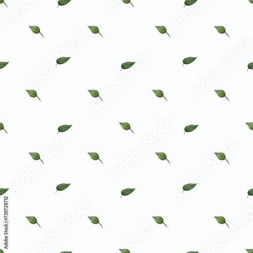 Watercolor summer pattern with leaves