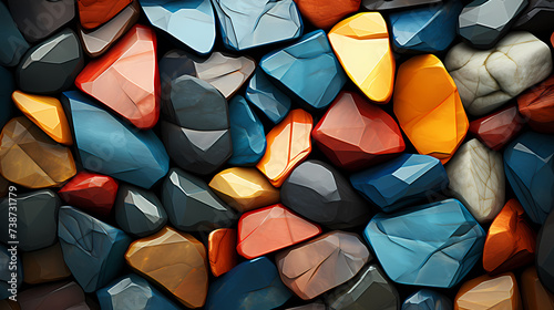 Pebble stones background  stones of different colors and sizes