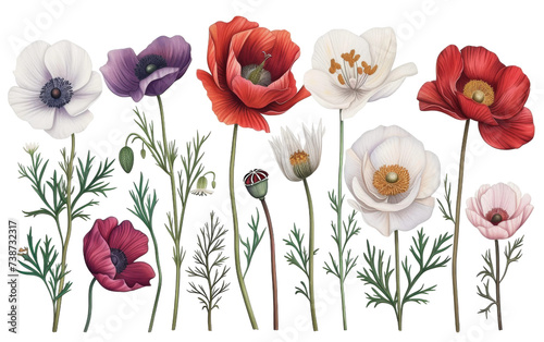 Flower Pollination in Vivid Illustration On Transparent Background.