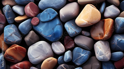 Pebble stones background, stones of different colors and sizes