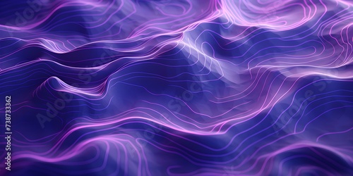 Abstract topographic map with purple contour lines and trail paths. Concept Abstract Art, Topographic Map, Purple Contour Lines, Trail Paths