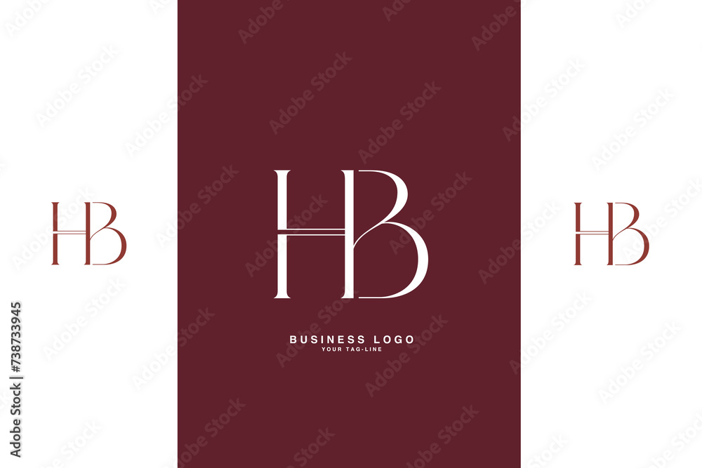 HB, BH, H, B, Abstract Letters Logo Monogram HB, BH, H, B, Abstract Letters Logo Monogram