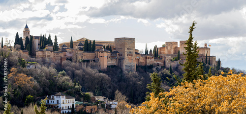 Vista panoramica de la Alhambra de Granada desde el Albaicín.
