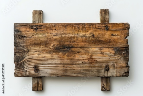 old vintage wooden blank board sign isolated on white background