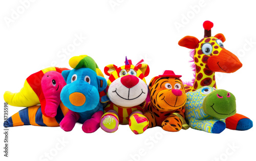 Carnival Stuffed Animal Prizes On Transparent Background.