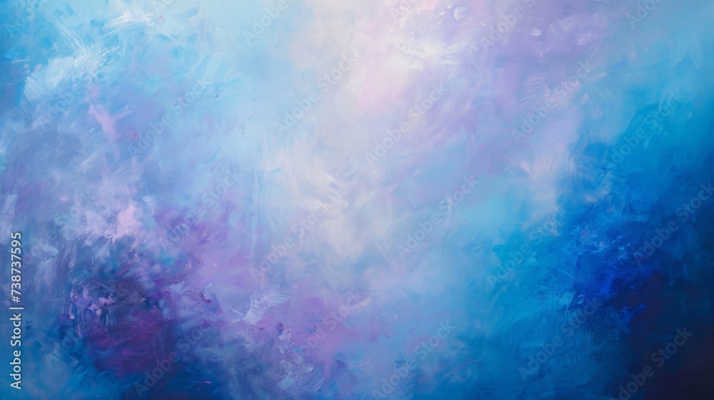 Abstract Oil Painting Background in Blue & Purple Tones.