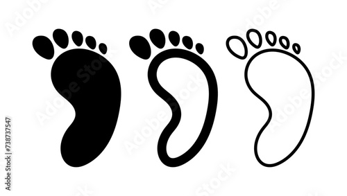 baby footprint emblem, black isolated silhouette