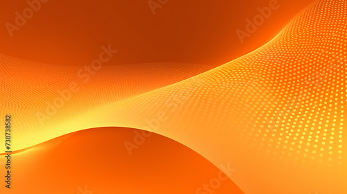 Orange halftone background. Orange abstract techno background: composition of dots and curved lines - great for background.