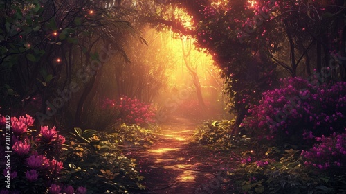 an enchanted fairy forest landscape