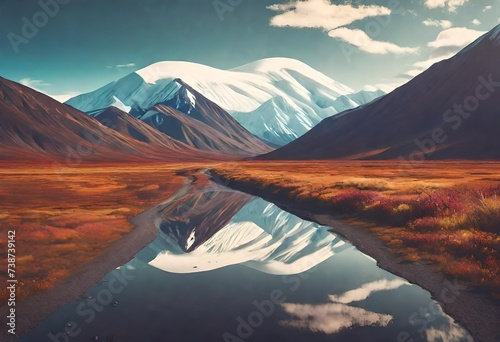 Landscapes on Denali highway.Alaska.AI generated