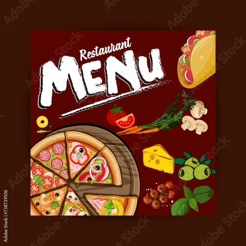  food menu social media banner template