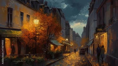Montmartre in Paris, France illustration