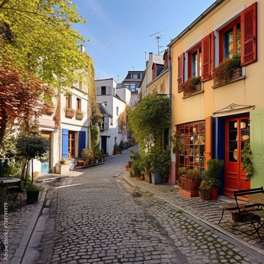 Fototapeta premium Montmartre in Paris, France illustration