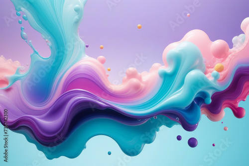 Сolorfull liquid paint swirling in water. Abstract watercolor paint background. Soft pastel  color. Abstract wallpaper