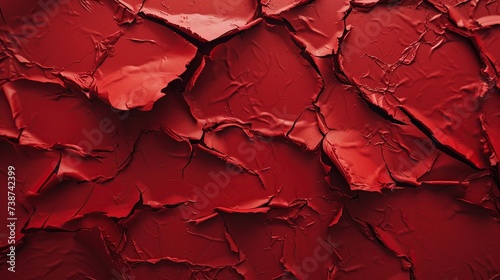This image features a deeply textured red surface with cracked patterns, suitable for abstract art concepts and vibrant background applications.