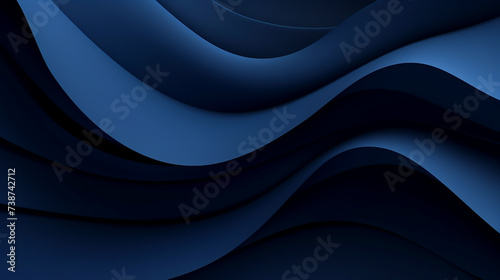 Dark blue paper waves abstract banner design. Futuristic abstract background. Glowing flowing wave lines design. Modern shiny blue moving lines element. Future technology Elegant wavy background.