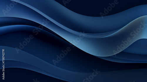 Abstract blue wave design with line on dark blue background. curve and wave on dark navy blue background. 3D modern wave curve abstract presentation background. Luxury dark wave.