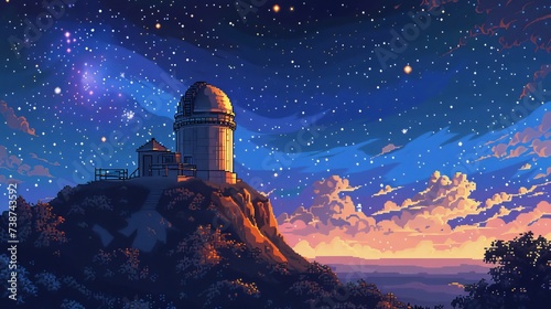 A majestic lighthouse stands atop a hill, its beacon reaching towards the star-filled sky as the rugged landscape and looming mountains provide the perfect backdrop for an evening of stargazing