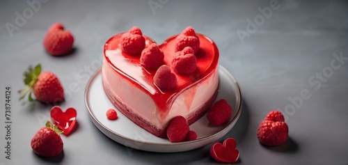 top view of delicious heart shaped cake background
