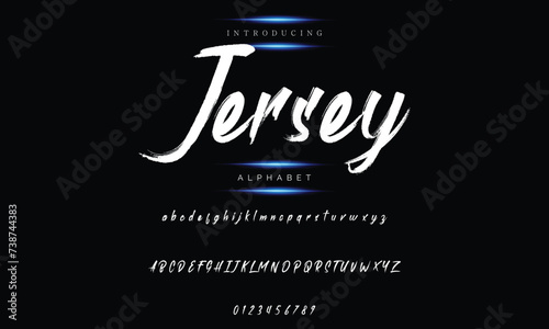 Modern calligraphy print with an alphabet design created with a dry brush. trendy hand-drawn pattern