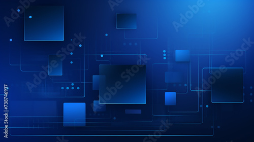 blue futuristic circuit high computer technology business Elegant blue square technology and blue color Background. Hi-tech digital technology concept