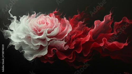 abstract red and white flower background. 