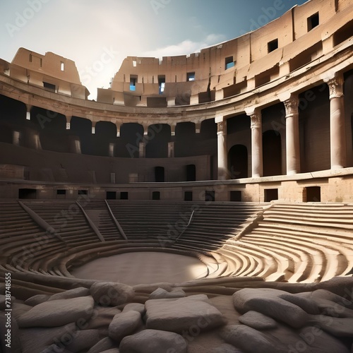 An ancient coliseum with weathered stones and a sense of grandeur, hinting at gladiatorial battles of the past4