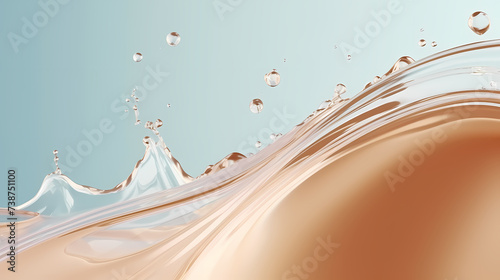 Water splash background, blurred defocused image of water hitting wall ground photo