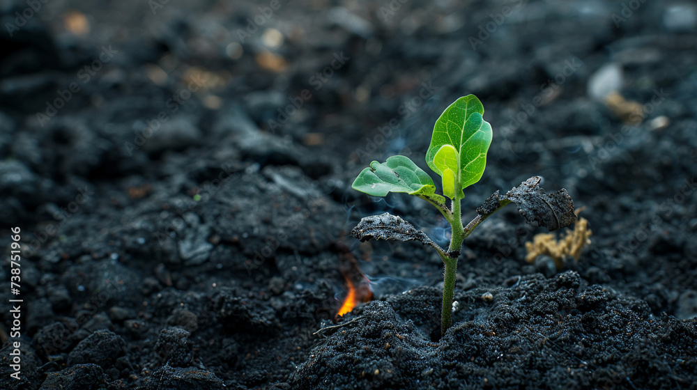 young plant sprouts from the ground young plant sprouts from the ground