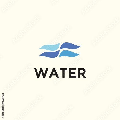 Water wave logo template vector