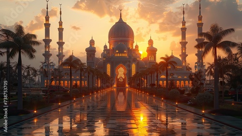 Exquisite Ramadan mosque design. This image is very suitable for your creative works.