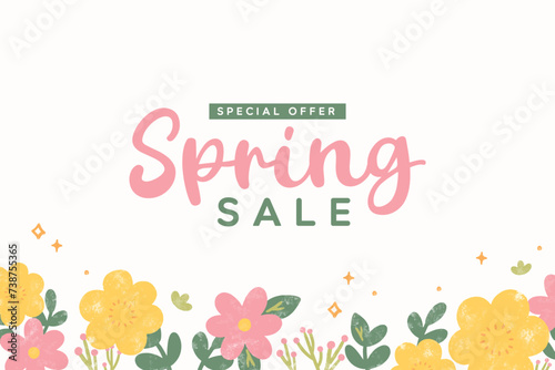 Spring Sale Banner Vector Illustration
