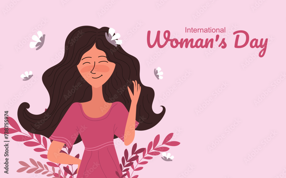 Happy International Women's Day, Vector Flyer and Social Media Post