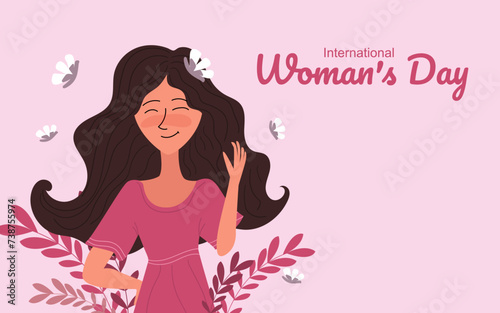 Happy International Women's Day, Vector Flyer and Social Media Post