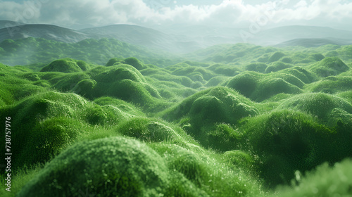 Green Grass Field with 2025 New Year Greeting in Italian, Vibrant 3D Rendering of Lush Meadow Landscape, Buon Anno 3D Prato Erba Verde, Generative AI

 photo
