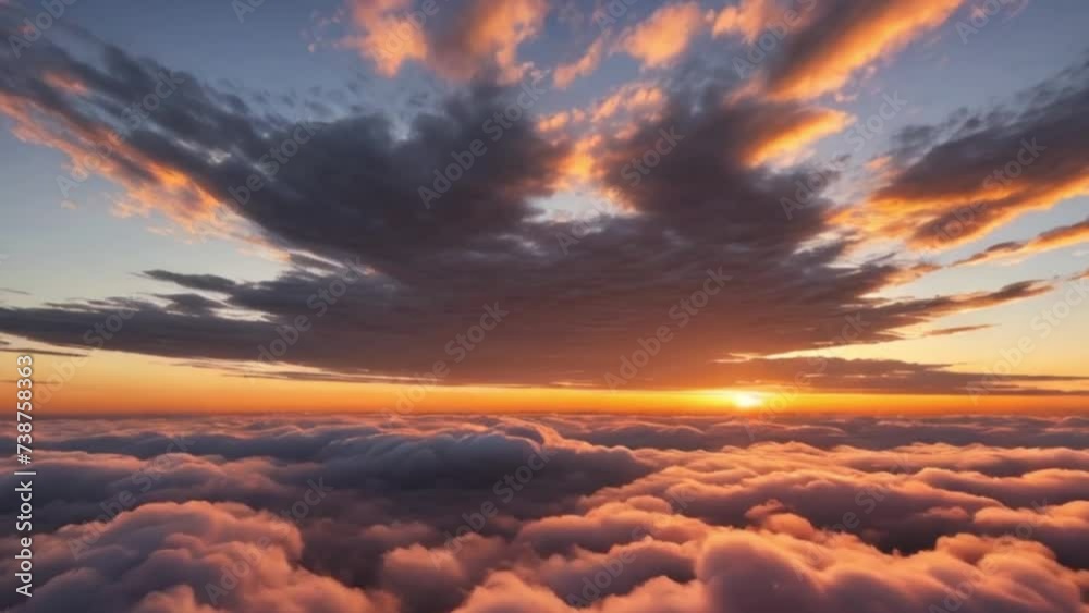 Video, sky with clouds at sunset, beautiful sunset. AI generative. Video, sky with clouds at sunset, beautiful sunset. AI generative.