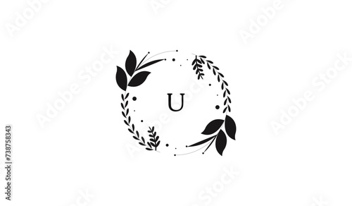 Wallpaper Mural Circular Decoration of leaves Alphabetical logo Torontodigital.ca