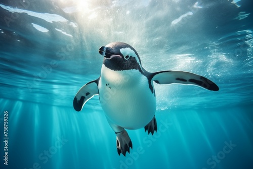 penguin swimming underwater 