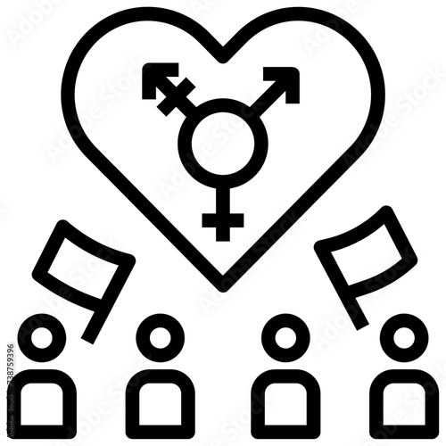 lgbtq outline style icon