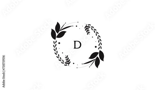 Wallpaper Mural Circular Decoration of leaves Alphabetical logo Torontodigital.ca