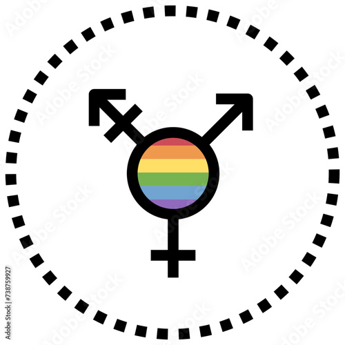 gender filled outline style icon