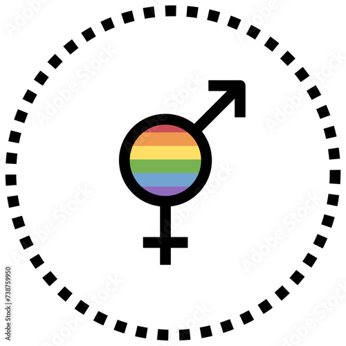 gender filled outline style icon