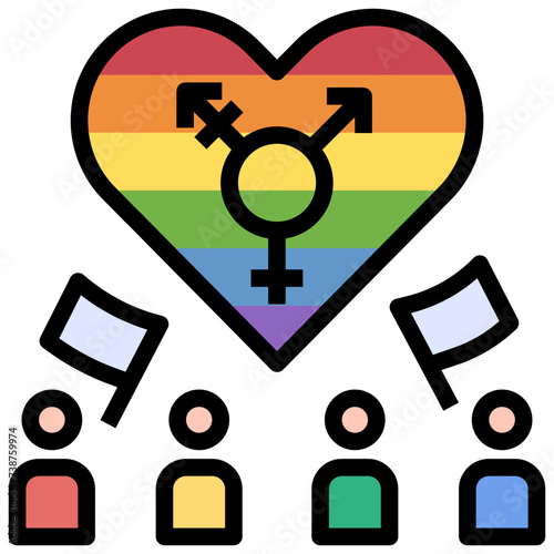 lgbtq filled outline style icon