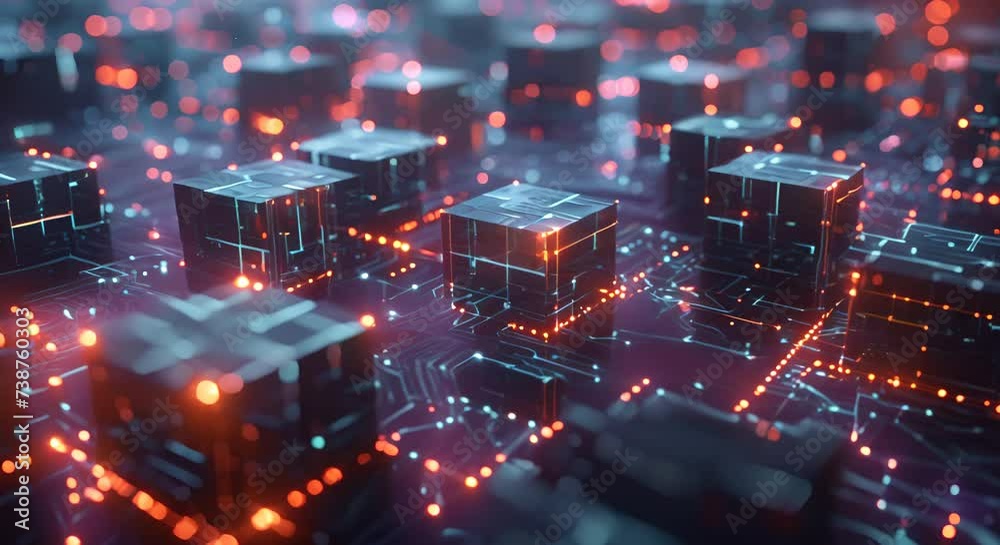 3D rendering of abstract technology background. Futuristic circuit board.